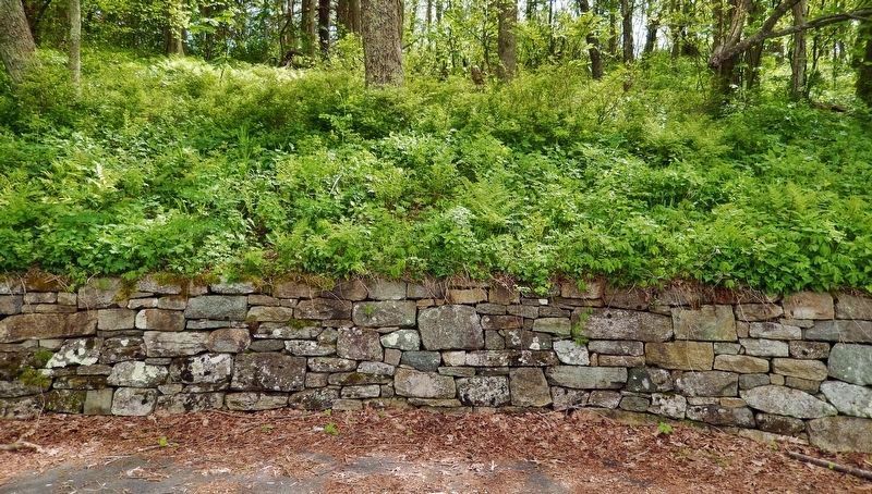 Jewell Hollow Overlook retaining wall<br>(<i>view south across parking lot from marker</i>). Click for full size. Jewell Hollow Overlook retaining wall<br>(<i>view south across parking lot from marker</i>) image. Click for full size.