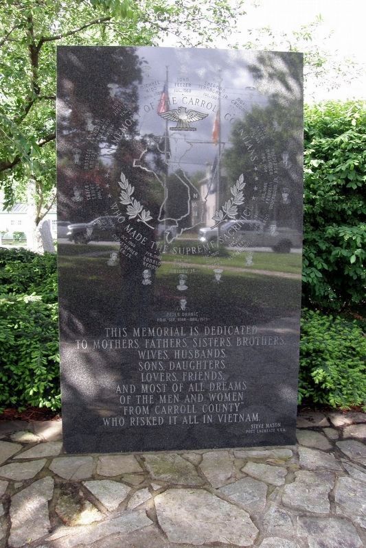 Carroll County Vietnam Veterans Memorial, center tablet image. Click for full size.