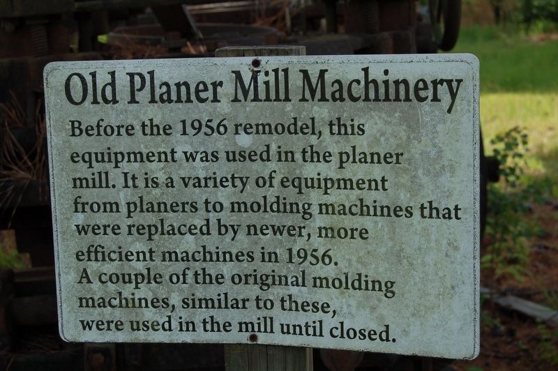 Old Planer Mill Machinery Marker image. Click for full size.