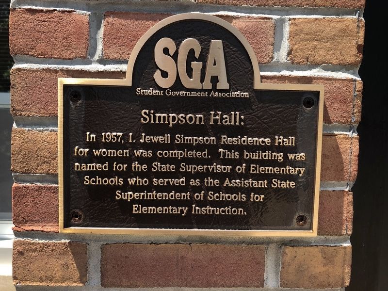 Simpson Hall Marker image. Click for full size.