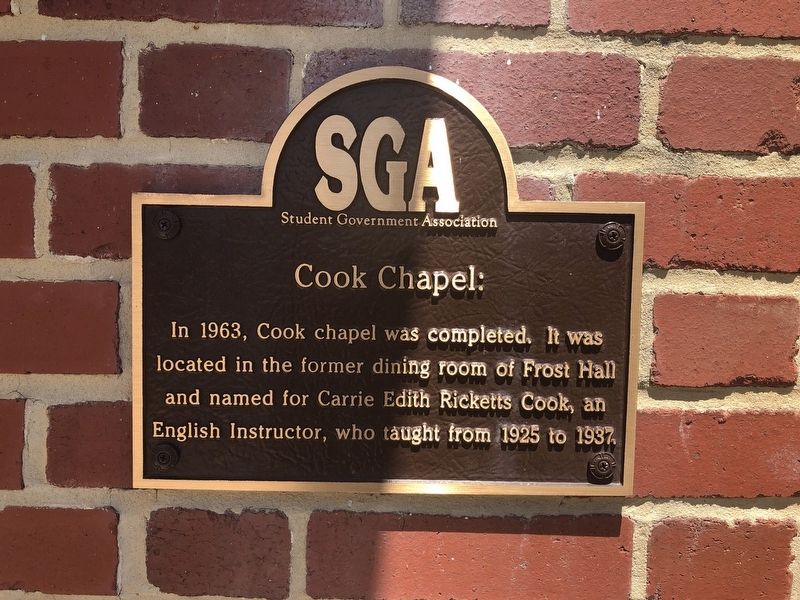 Cook Chapel Marker image. Click for full size.