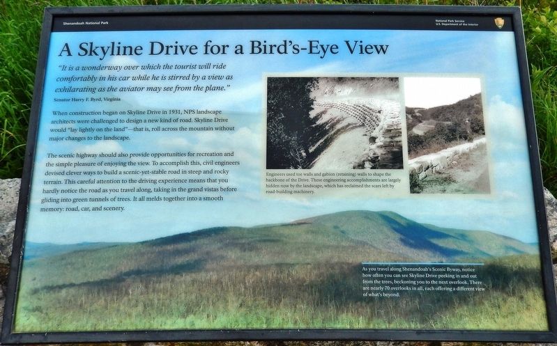 A Skyline Drive for a Bird's-Eye View Marker. Click for full size. A Skyline Drive for a Bird's-Eye View Marker image. Click for full size.