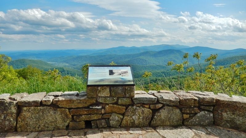 Skyline Drive for a Bird's-Eye View Marker<br>(<i>wide view looking south Range View Overlook</i>). Click for full size. Skyline Drive for a Bird's-Eye View Marker<br>(<i>wide view looking south Range View Overlook</i>) image. Click for full size.