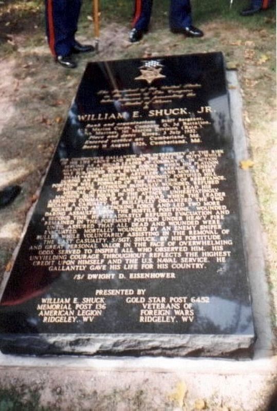 William Edward Shuck, Jr. new Medal of Honor grave Marker image. Click for full size.