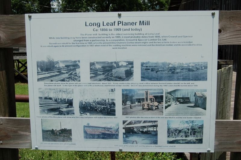 Long Leaf Planer Mill Marker image. Click for full size.