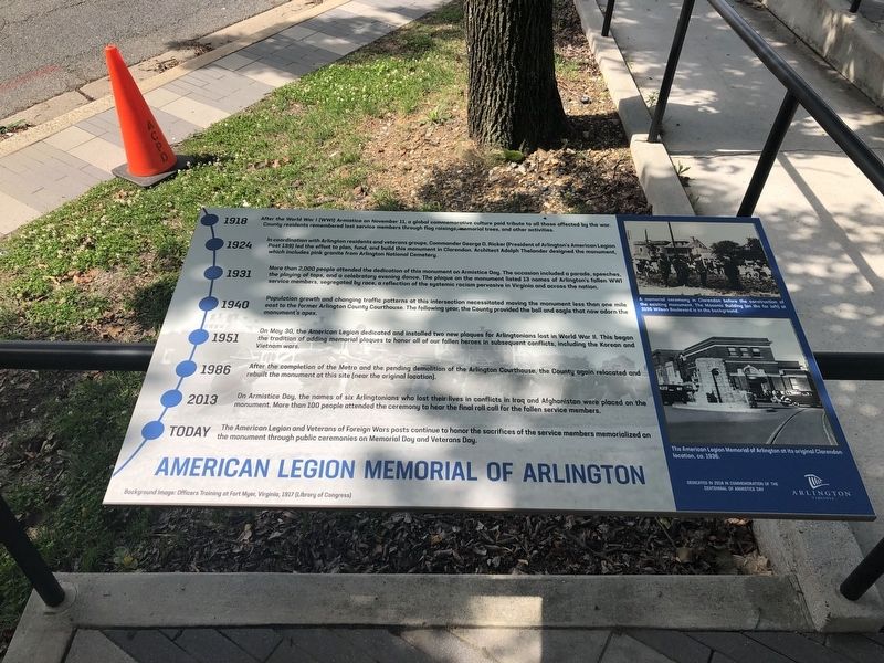 American Legion Memorial of Arlington Marker. Click for full size. American Legion Memorial of Arlington Marker image. Click for full size.