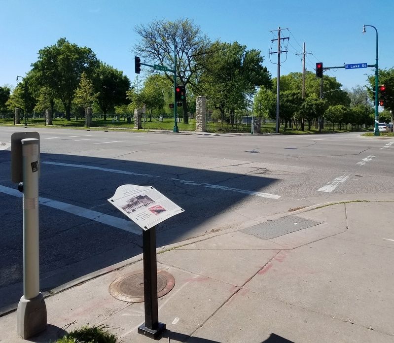 View of marker at the southeast corner of E. Lake St. and 21st Ave. S. image. Click for full size.