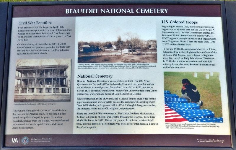 Beaufort National Cemetery Marker image. Click for full size.