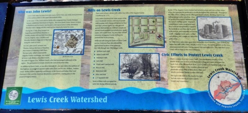 Lewis Creek Watershed Marker image. Click for full size.