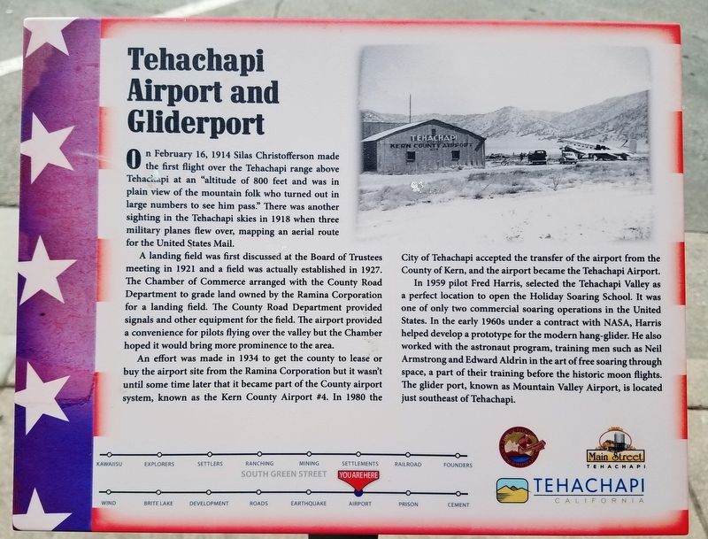 Tehachapi Airport and Gliderport Marker image. Click for full size.