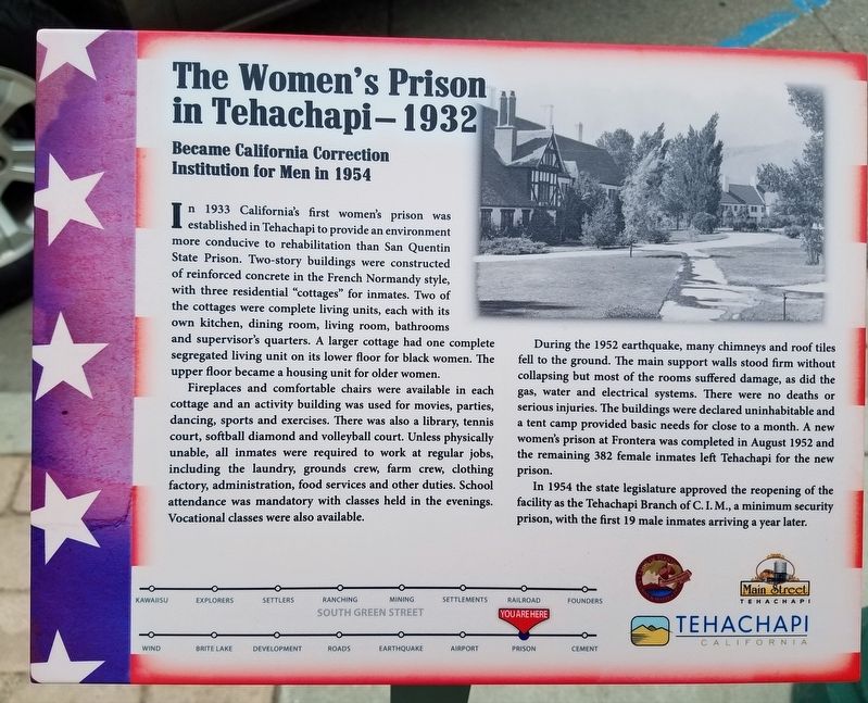 The Women's Prison in Tehachapi - 1932 Marker image. Click for full size.