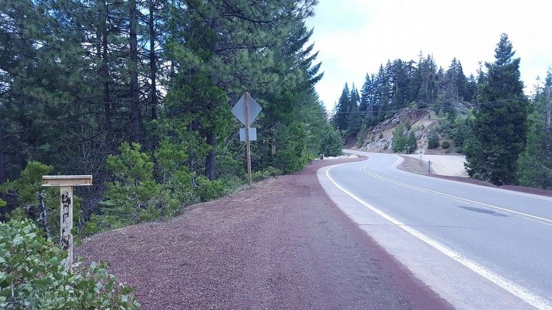 Siskiyou Mountain Wagon Road Marker. Click for full size. Siskiyou Mountain Wagon Road Marker image. Click for full size.
