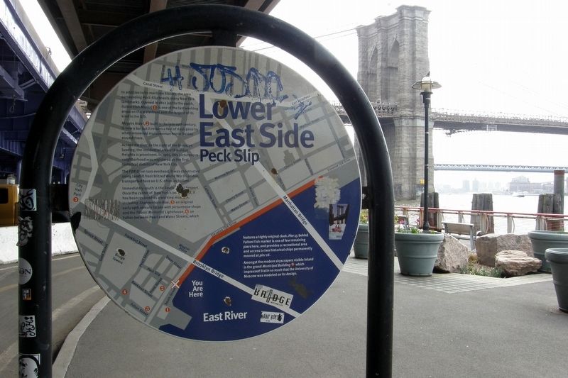 Lower East Side - Peck Slip Marker site. Click for full size. Lower East Side - Peck Slip Marker site image. Click for full size.