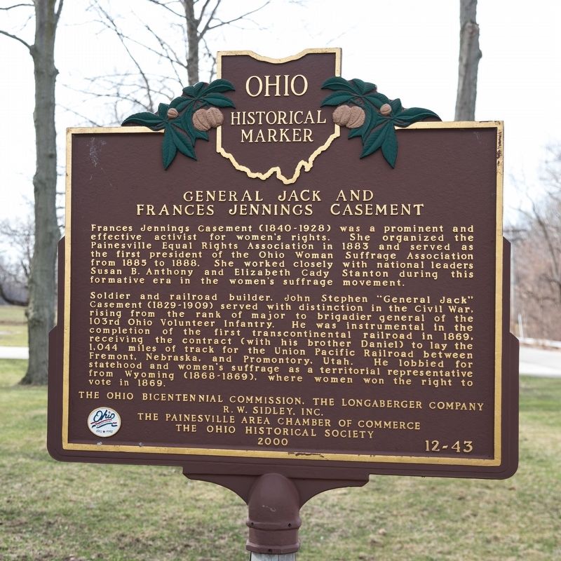 General Jack and Frances Jennings Casement side of marker. Click for full size. General Jack and Frances Jennings Casement side of marker image. Click for full size.