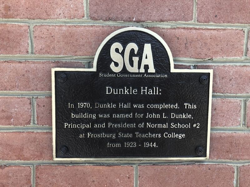Dunkle Hall Marker. Click for full size. Dunkle Hall Marker image. Click for full size.