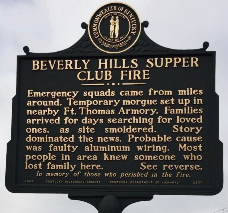 Beverly Hills Supper Club Marker image. Click for full size.
