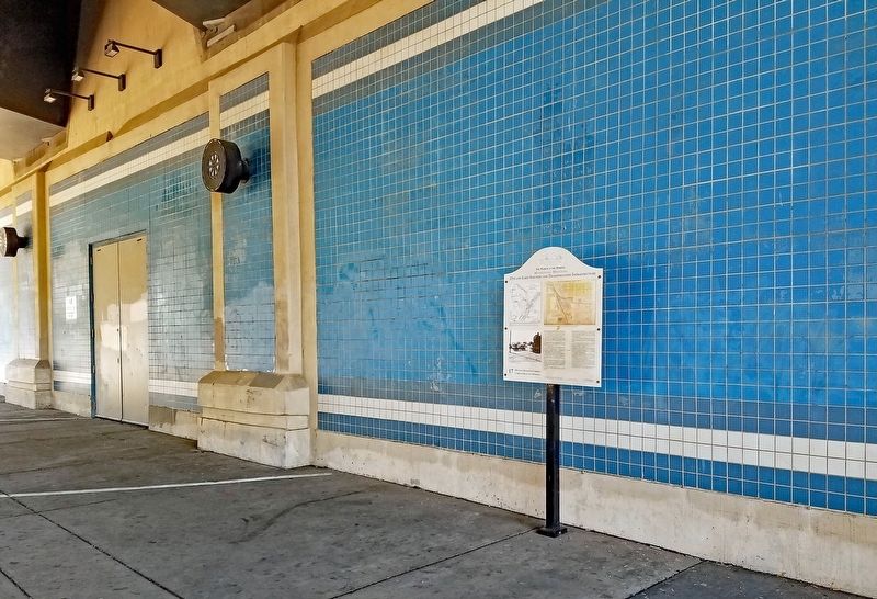 View of marker mounted under the Highway 55 overpass image. Click for full size.
