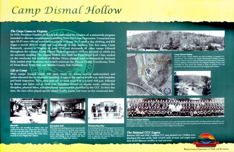 Camp Dismal Hollow Marker image. Click for full size.
