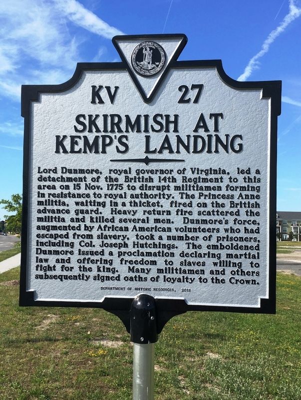 Skirmish at Kemps Landing Marker image. Click for full size.