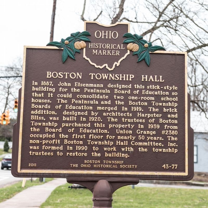 Boston Township Hall Marker image. Click for full size.