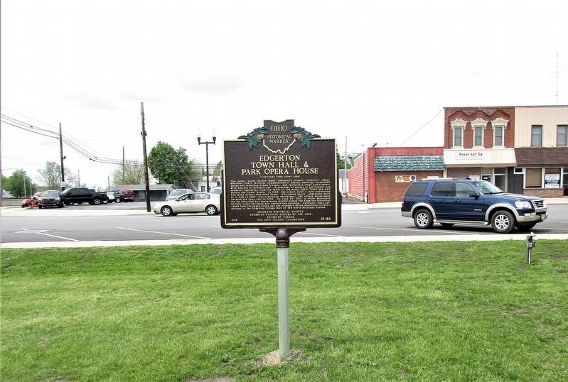 Edgerton Town Hall & Park Opera House Marker image. Click for full size.
