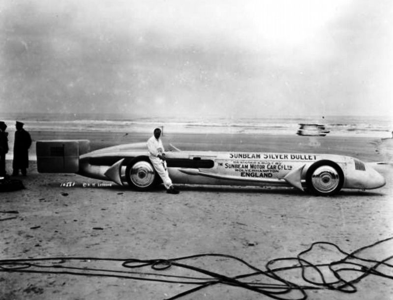 Kaye Don and the “Sunbeam Silver Bullet” image. Click for full size.