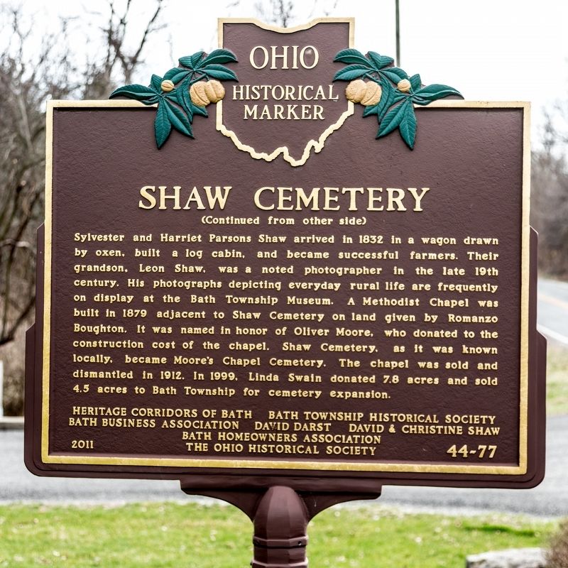 Shaw Cemetery Marker, side two image. Click for full size.
