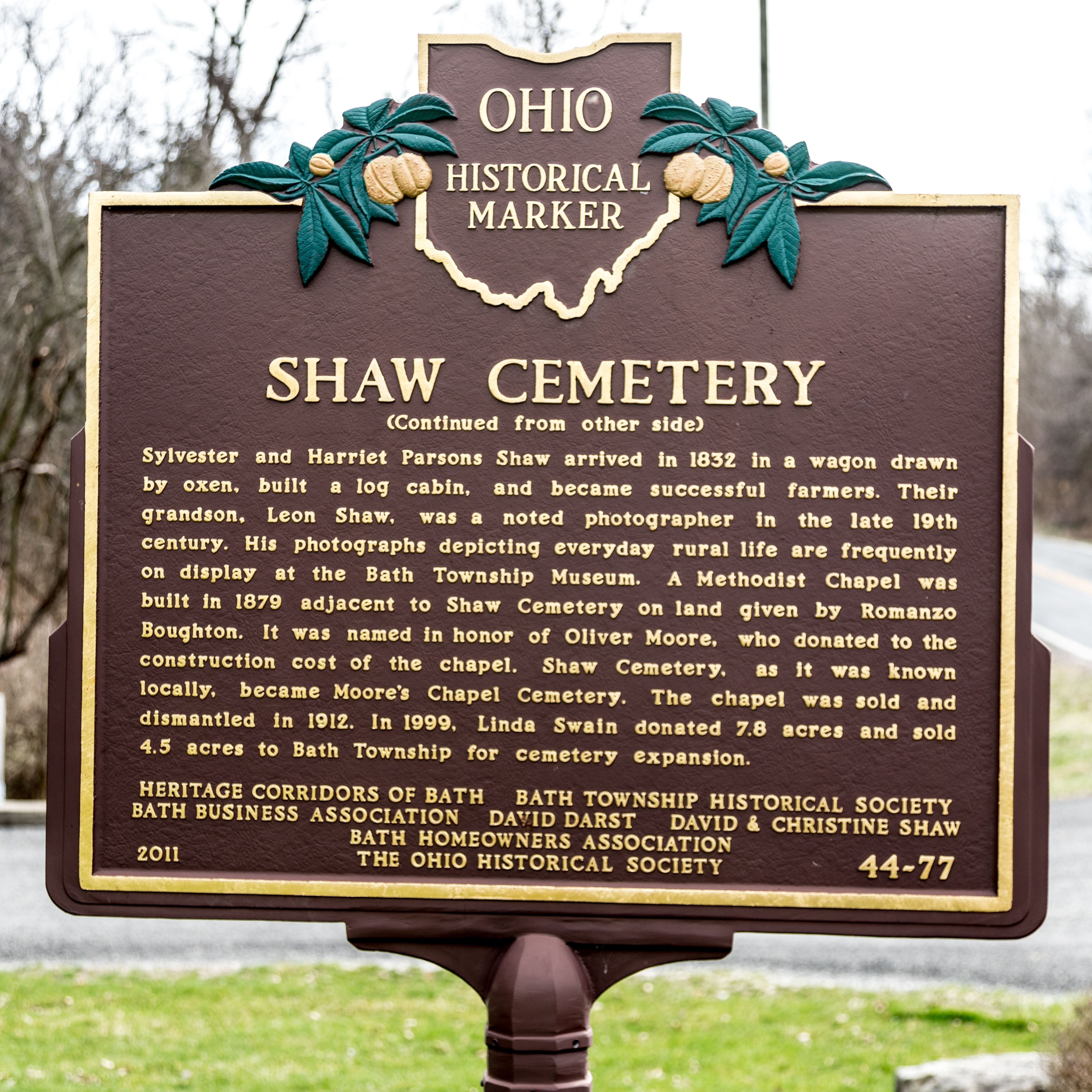 Shaw Cemetery Marker, side two