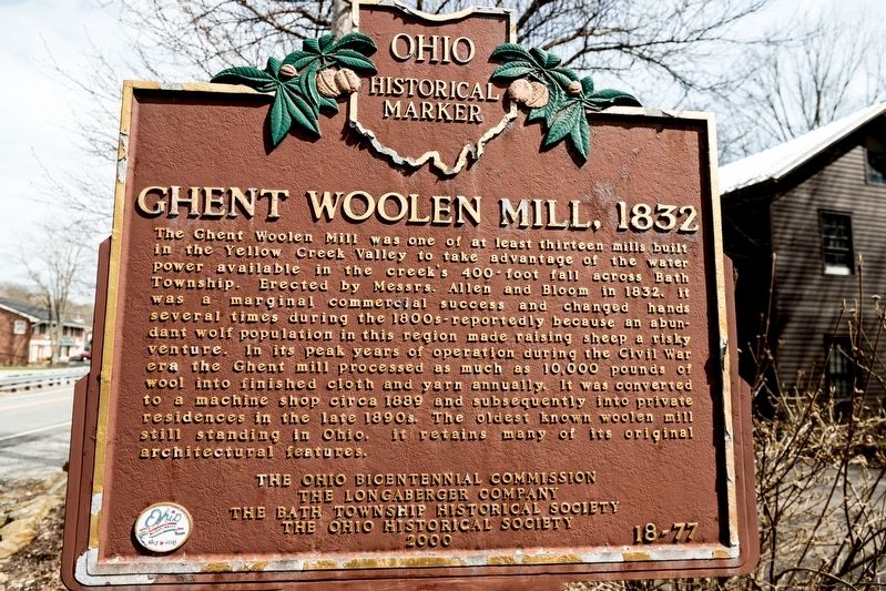 Ghent Woolen Mill Marker image. Click for full size.