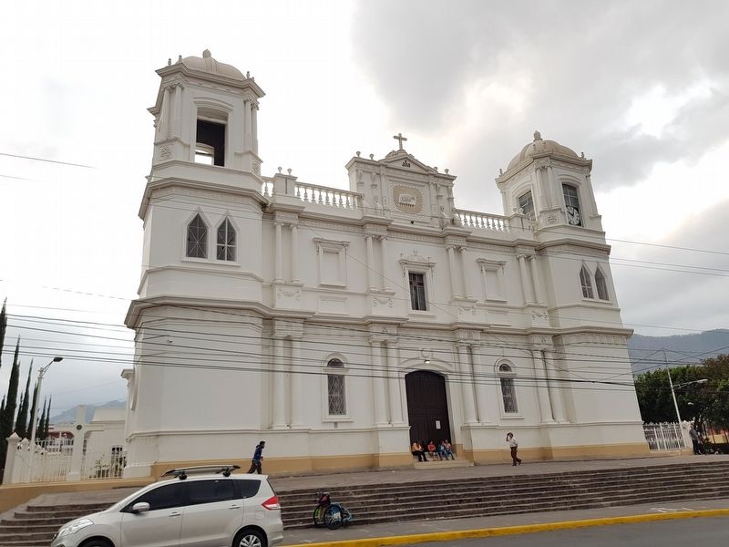 The Cathedral of Matagalpa and Marker image. Click for full size.