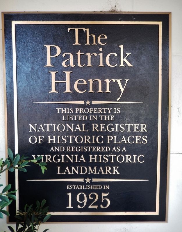 Patrick Henry Hotel Marker image. Click for full size.