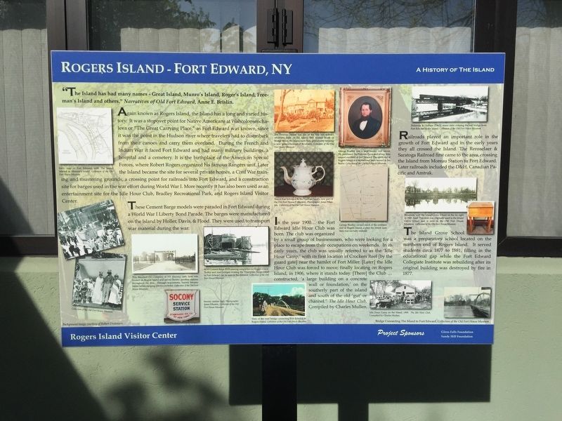Rogers Island - Fort Edward, NY Marker image. Click for full size.