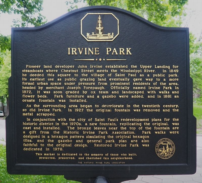 Irvine Park marker (obverse) image. Click for full size.