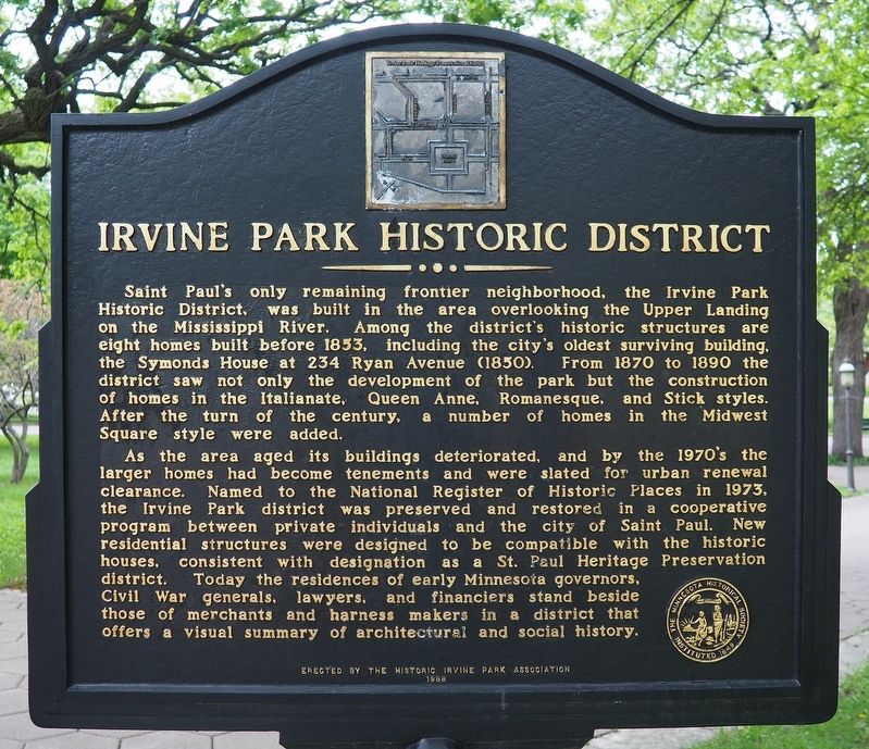 Irvine Park Historic District marker (reverse) image. Click for full size.