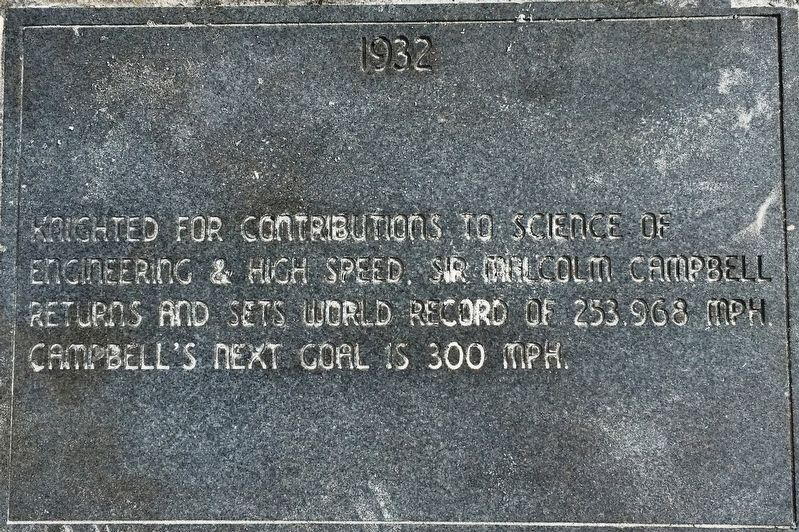Racing on the Beach 1932 Marker image. Click for full size.
