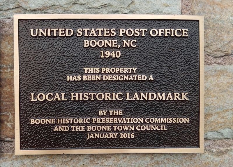 Boone Local Historic Landmark plaque<br>(<i>located to right of marker</i>) image. Click for full size.