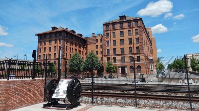 North Jefferson Street Marker (<i>wide view North Jefferson Street across tracks on right</i>). Click for full size. North Jefferson Street Marker (<i>wide view North Jefferson Street across tracks on right</i>) image. Click for full size.