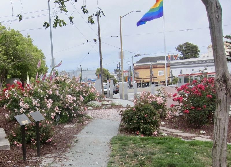 Pink Triangle Park and Memorial - wide view image. Click for full size.