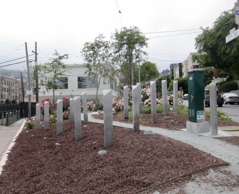 Pink Triangle Park and Memorial - looking west. Click for full size. Pink Triangle Park and Memorial - looking west image. Click for full size.