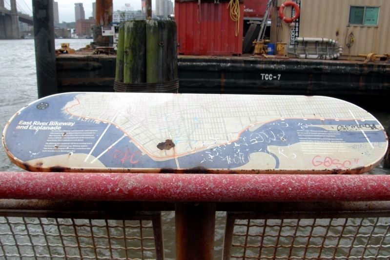 The East River Bikeway and Esplanade Marker. Click for full size. The East River Bikeway and Esplanade Marker image. Click for full size.