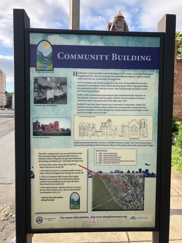Community Building side of the marker image. Click for full size.