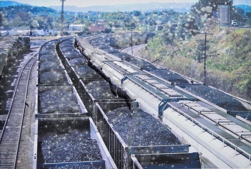 Marker detail: Coal and grain cars image. Click for full size.