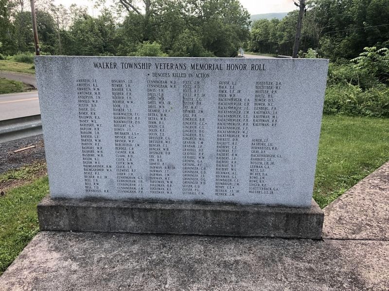 Walker Township Veterans Memorial Honor Roll [Left plaque] image. Click for full size.