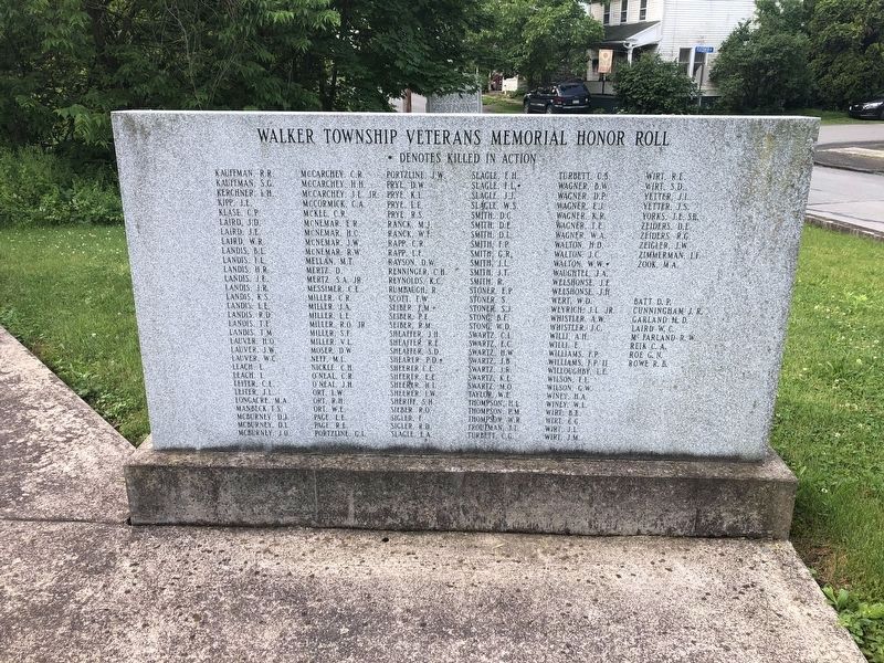 Walker Township Veterans Memorial Honor Roll [Right plaque] image. Click for full size.