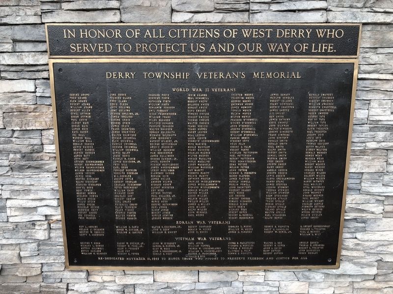 Derry Township Veterans Memorial image. Click for full size.