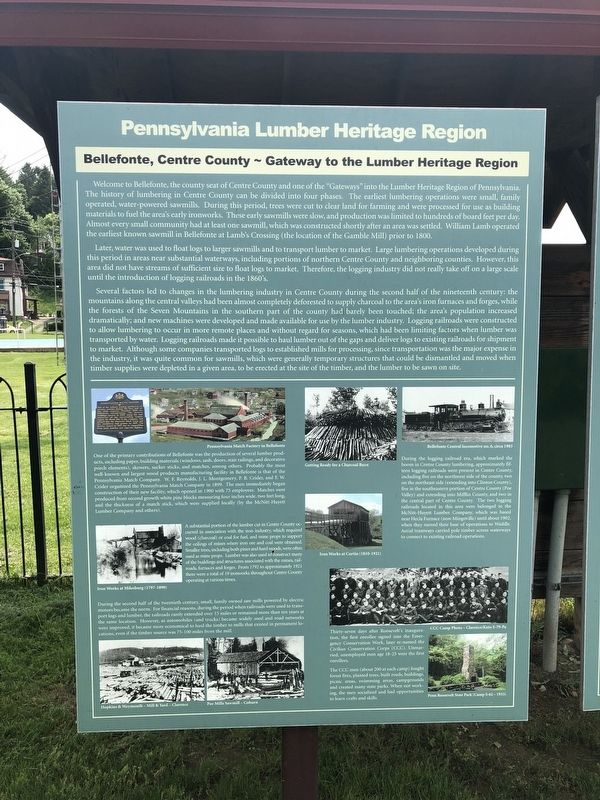Bellefonte, Centre County ~ Gateway to the Lumber Heritage Region Marker image. Click for full size.