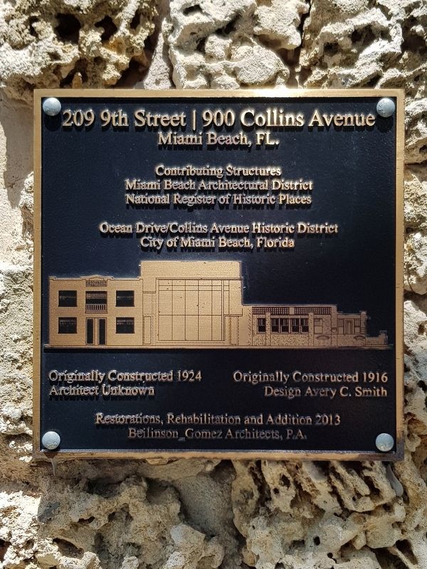 209 9th Street / 900 Collins Avenue Marker image. Click for full size.