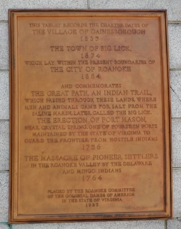 Roanoke Milestones Marker image. Click for full size.