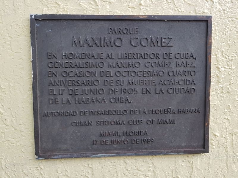 An additional nearby General Máximo Gómez Marker image. Click for full size.