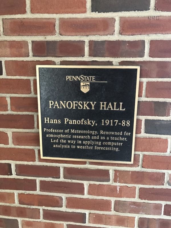 Panofsky Hall Marker image. Click for full size.